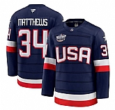 Men's USA #34 Auston Matthews Navy 2025 4 Nations Face-Off Stitched Jersey Dzhi,baseball caps,new era cap wholesale,wholesale hats